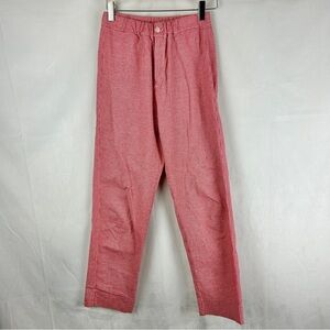 BRANDY MELVILLE Gingham Red and White Check Straight Leg Pants‎ Size XS Cotton